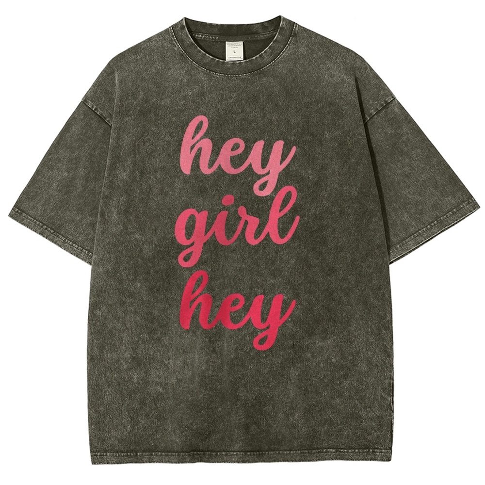 Hey Give Hey Unisex Fit Washed T-Shirt-moweekender
