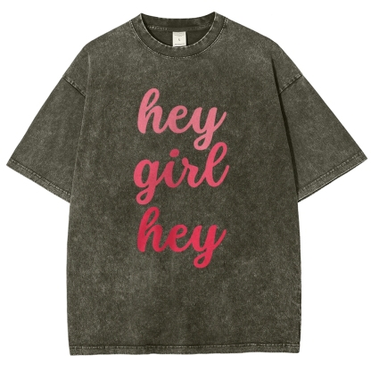 Hey Give Hey Unisex Fit Washed T-Shirt-moweekender