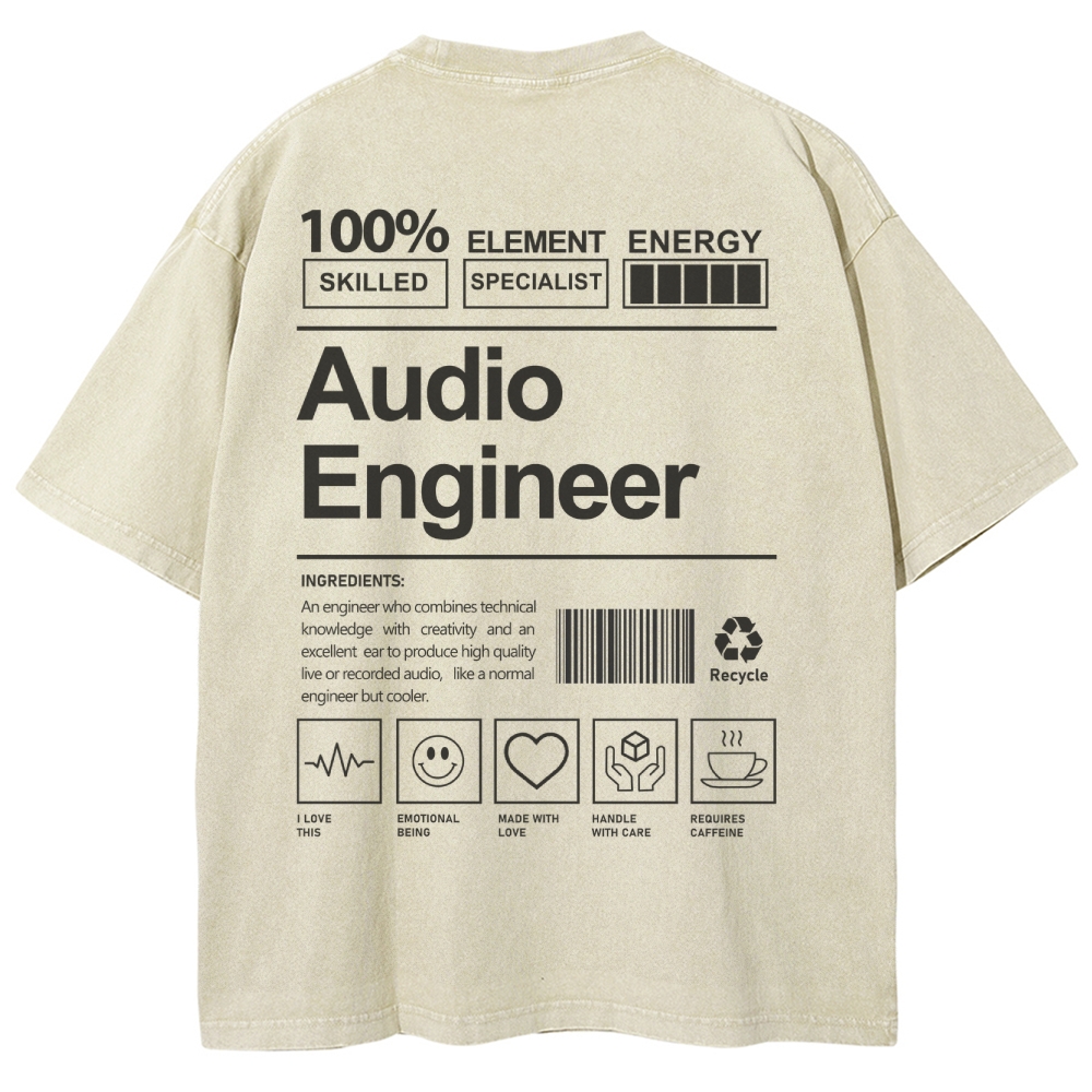 Audio Engineer Unisex Fit Washed T-Shirt