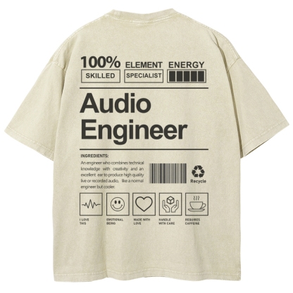 Audio Engineer Unisex Fit Washed T-Shirt