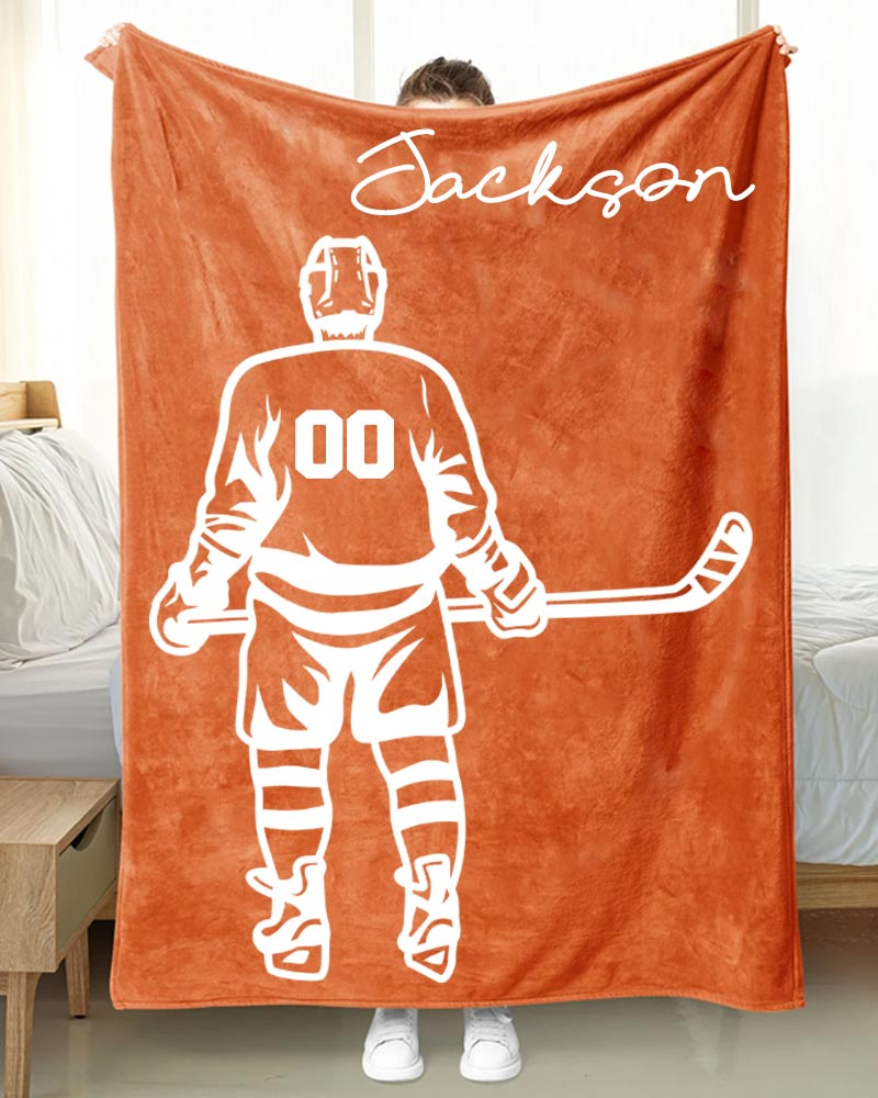 Hockey Player Printed Blanket-moweekender