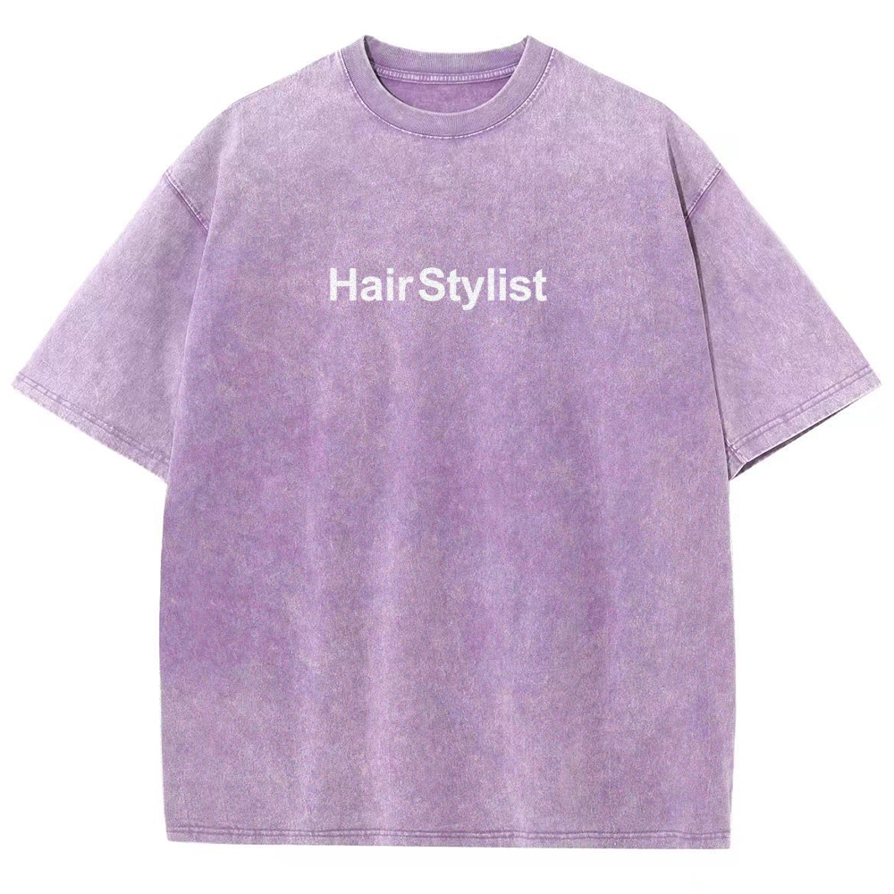 Hair Stylist Washed Vintage Short Sleeves T-Shirt-moweekender