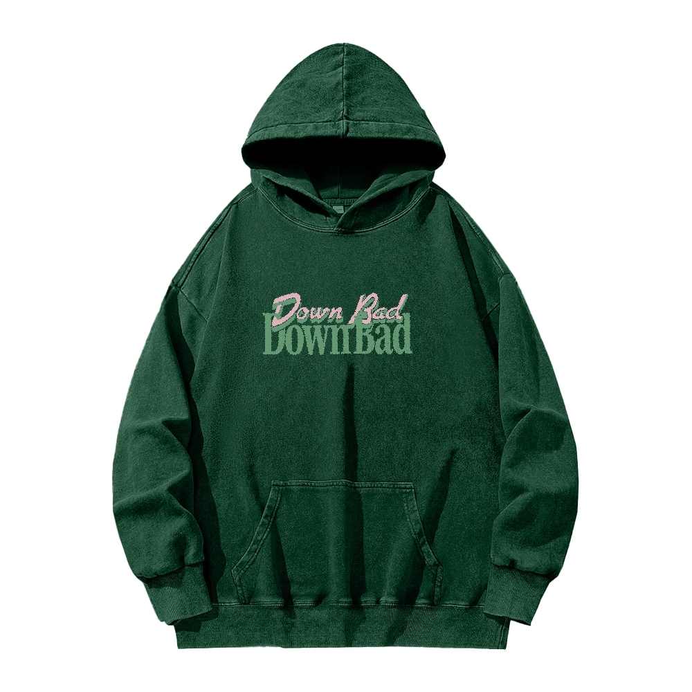 Down Bad Crying At The Gym Casual Washed Hoodie-moweekender