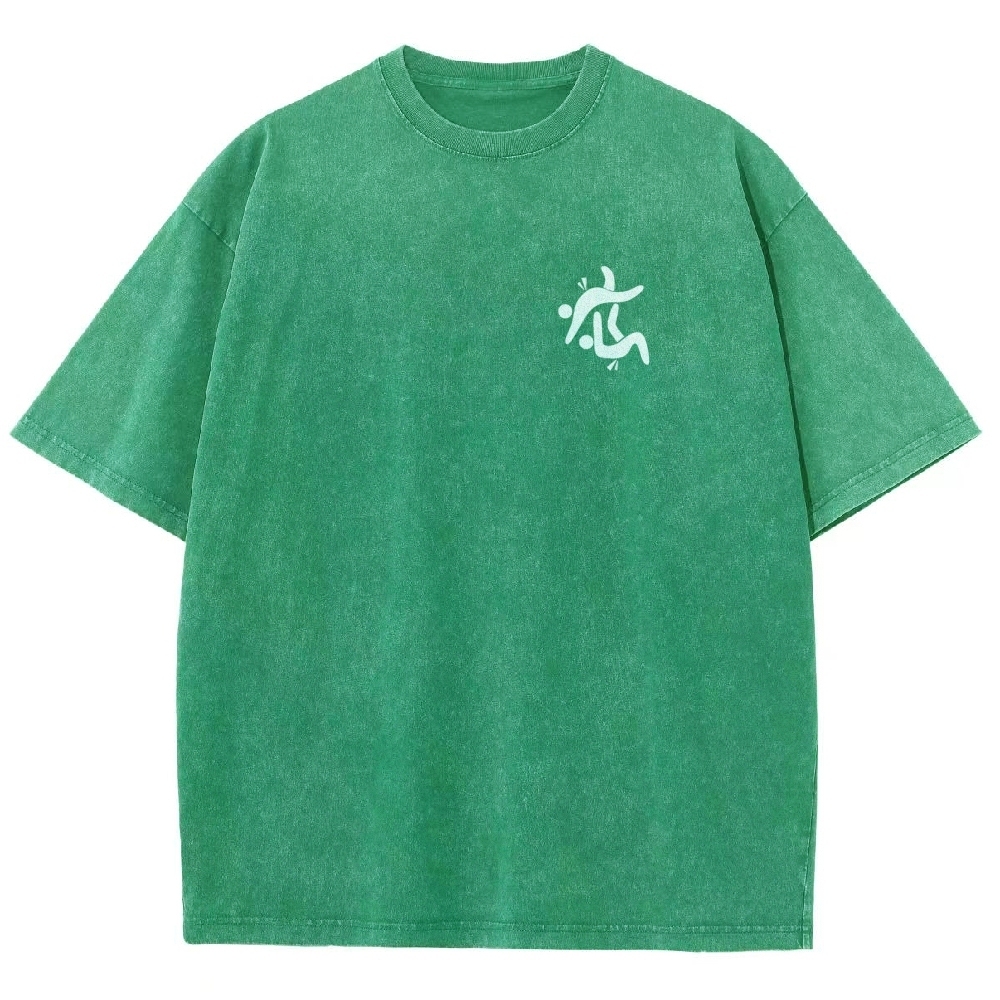 Jiu Jitsu Pattern Washed Vintage Short Sleeves T-Shirt-moweekender