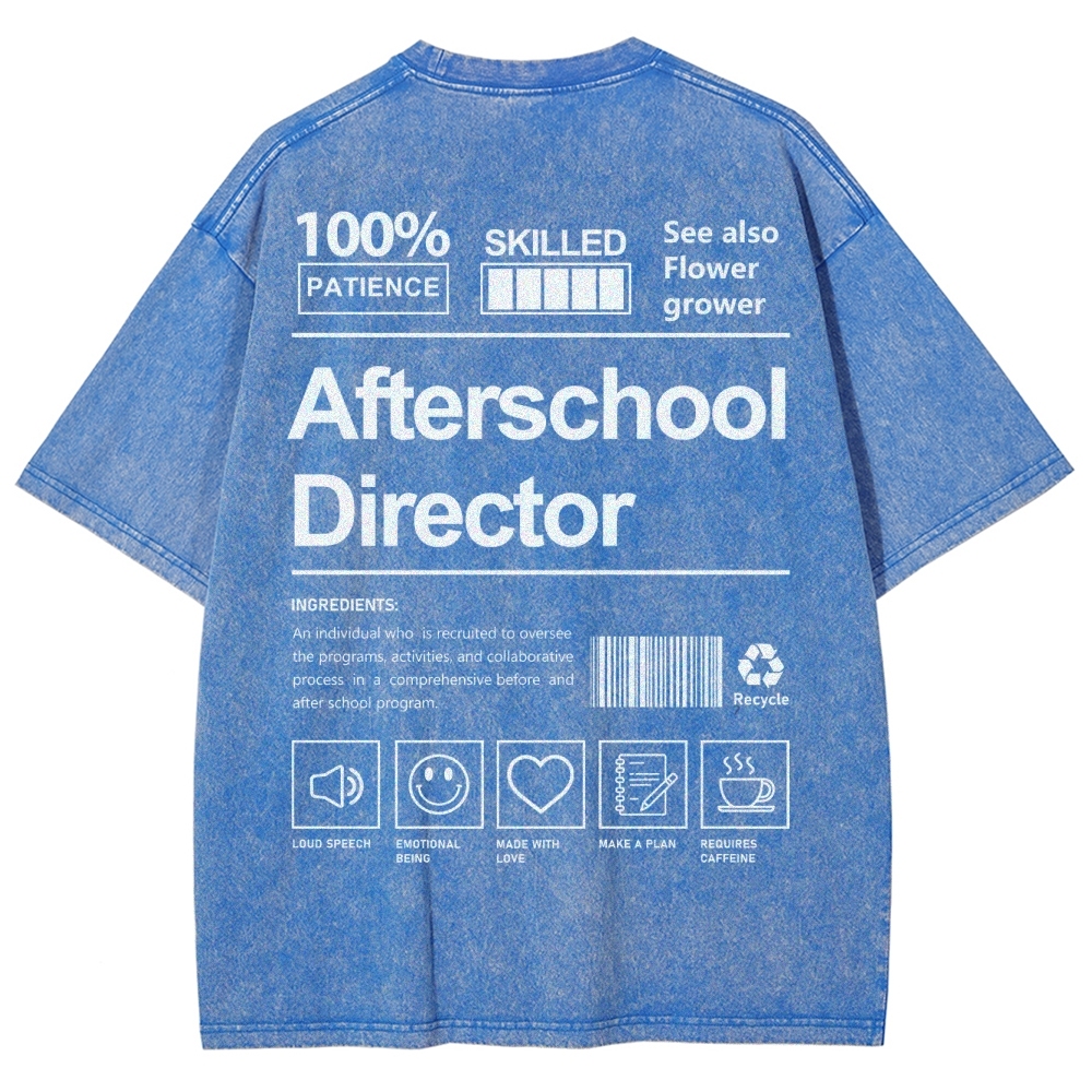 Afterschool Director Unisex Fit Washed T-Shirt-moweekender