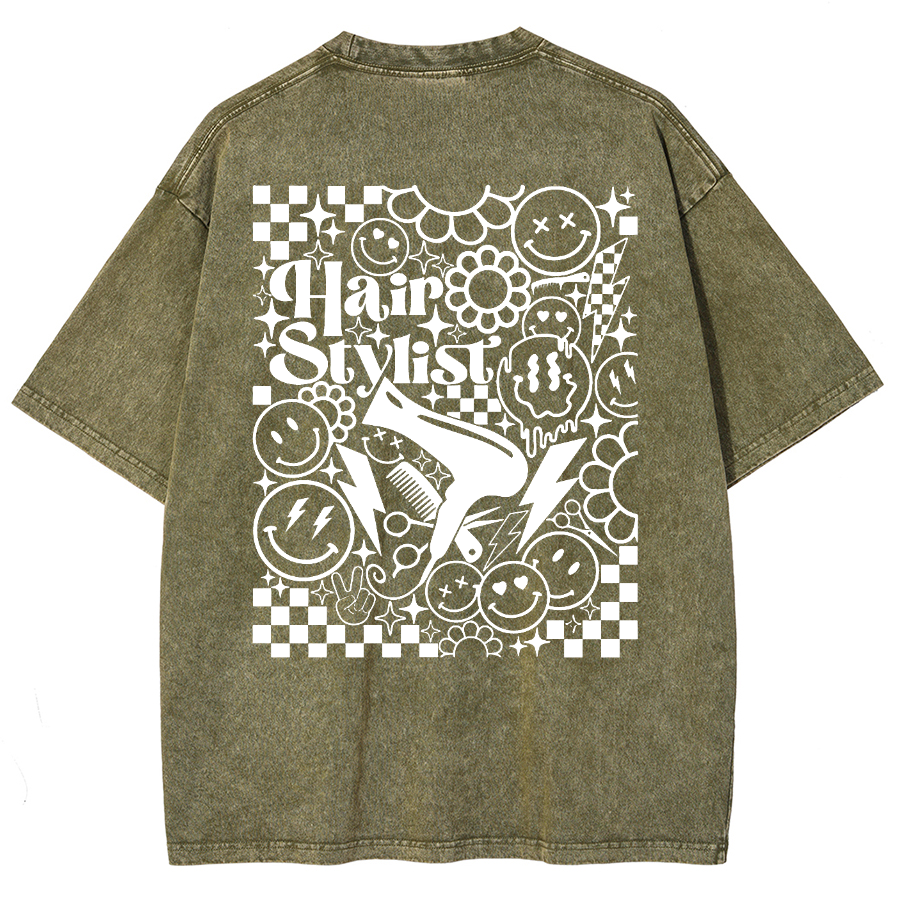 Hair Stylist Unisex Fit Washed T-Shirt-moweekender