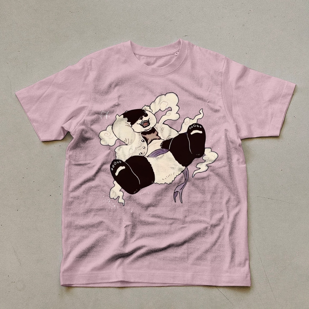 Panda Casual Pattern Unisex Prints T-Shirt-moweekender