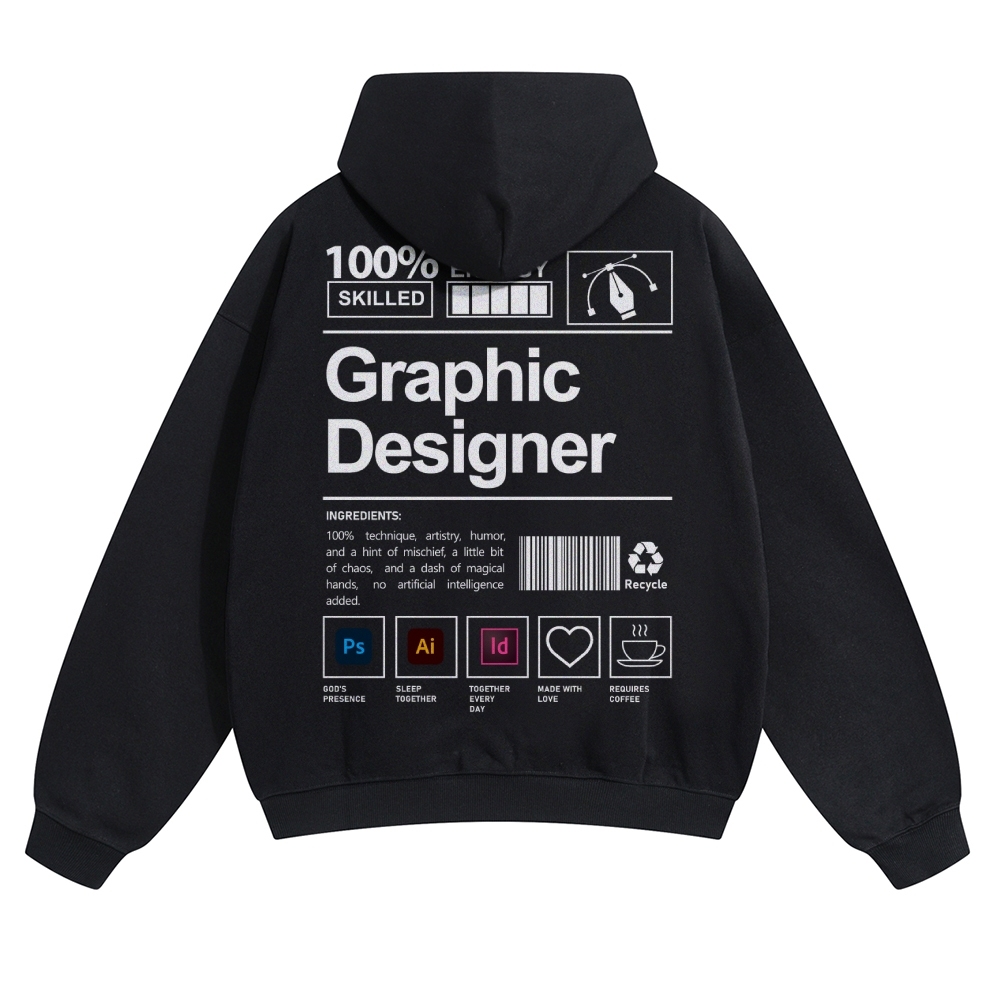 Graphic Designer Unisex Casual Anime Print Hoodie-moweekender