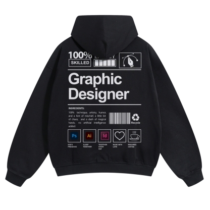 Graphic Designer Unisex Casual Anime Print Hoodie-moweekender