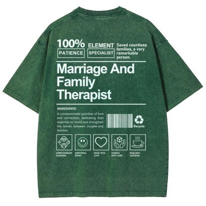 Marriage And Family Therapist Unisex Fit Washed T-Shirt-moweekender