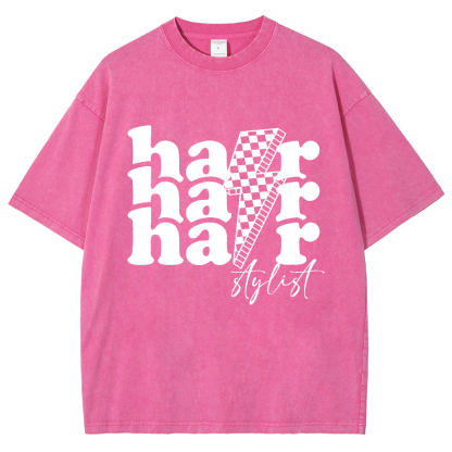 Hair Stylist Unisex Fit Washed T-Shirt-moweekender