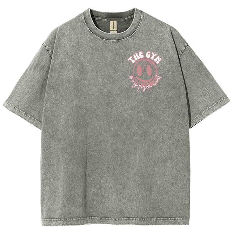 The Gym Is My Phych World Vintage Snowflake Washed T-Shirt-moweekender