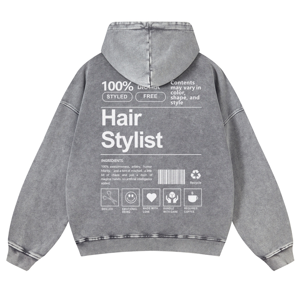 Hair Stylist Vintage Washed Hoodie-moweekender