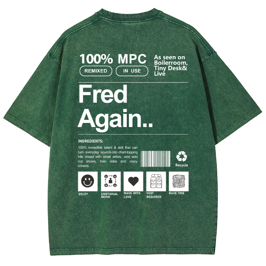 Fred Again Unisex Fit Washed Oversized T-Shirt-moweekender