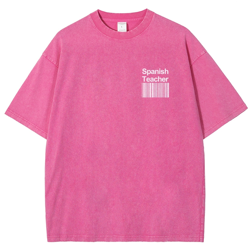 Spanish Teacher Unisex Fit Washed T-Shirt-moweekender