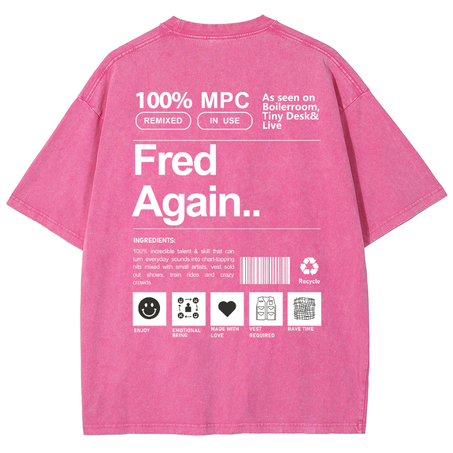 Fred Again Unisex Fit Washed Oversized T-Shirt-moweekender