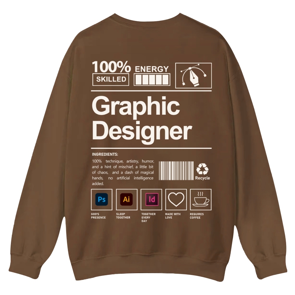Graphic Designer Printed Crew Neck Sweatshirt-moweekender