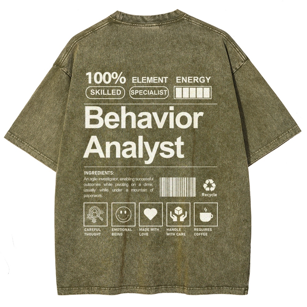 Behavior Analyst Unisex Fit Washed T-Shirt-moweekender