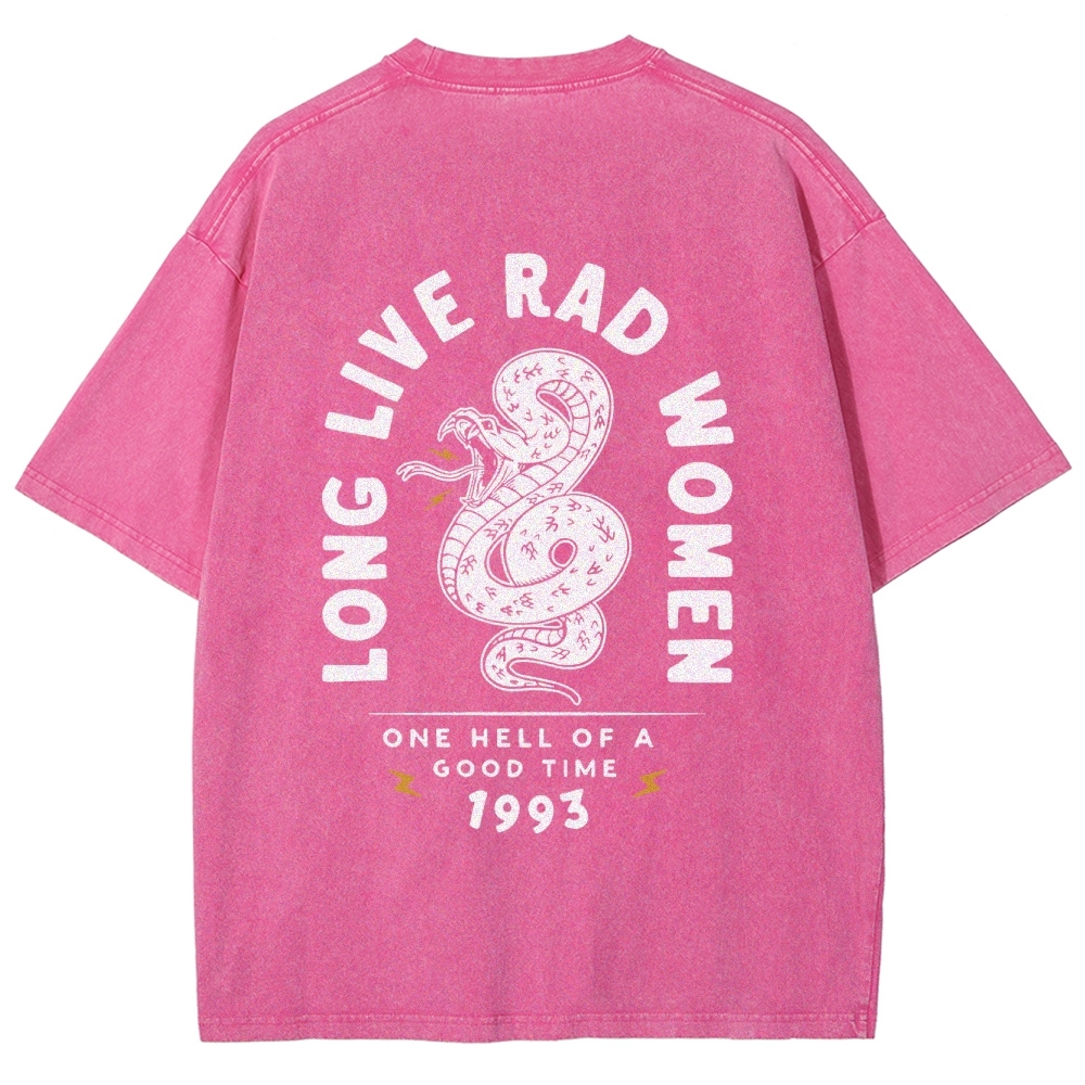 Long Live Rad Women Vintage Snowflake Washed T-Shirt-moweekender