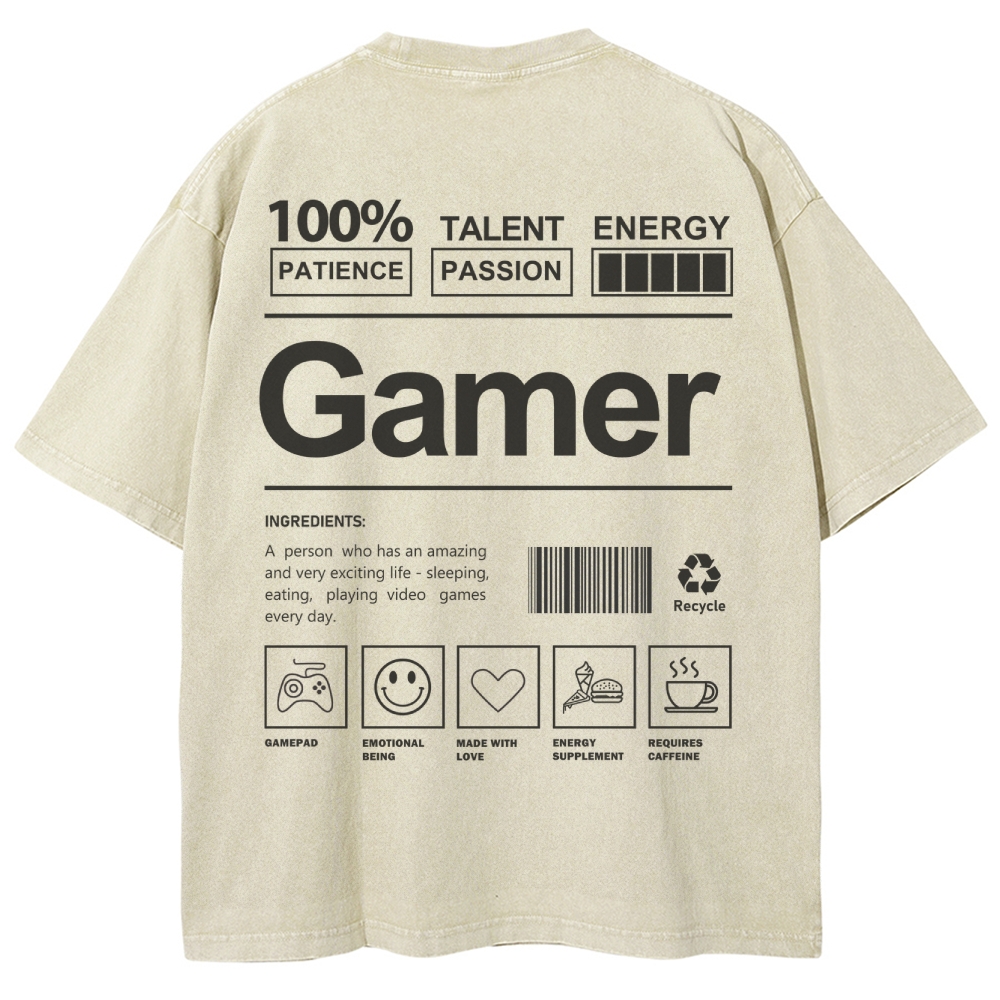 Gamer Unisex Fit Washed T-Shirt-moweekender