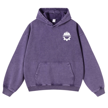 Civil Engineer Pattern Vintage Washed Hoodie-moweekender