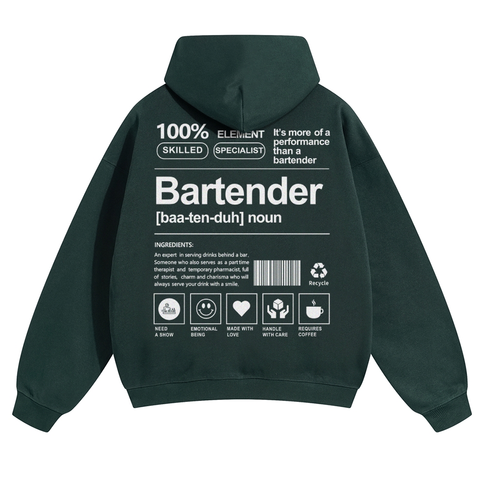 Bartender Unisex Casual Anime Print Hoodie-moweekender