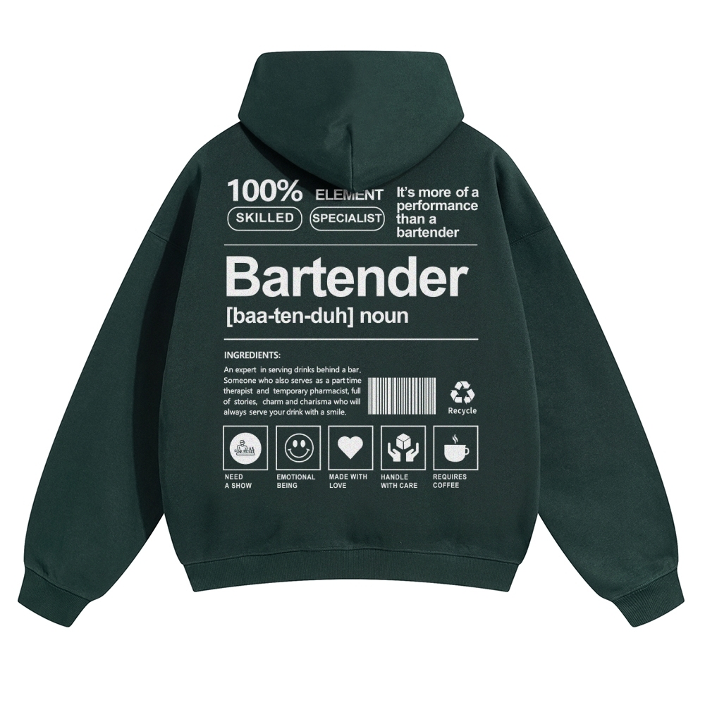 Bartender Unisex Casual Anime Print Hoodie-moweekender