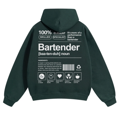 Bartender Unisex Casual Anime Print Hoodie-moweekender
