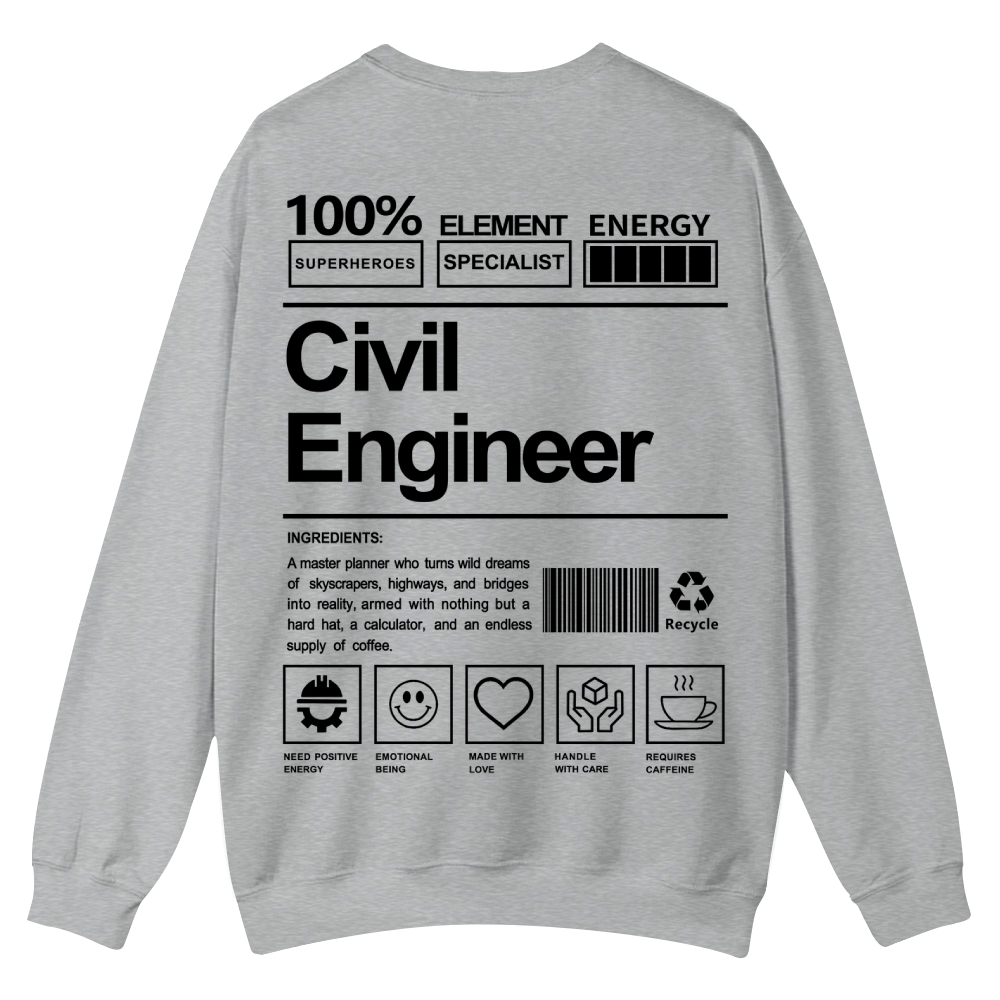 Civil Engineer Pattern Crew Neck Sweatshirt-moweekender