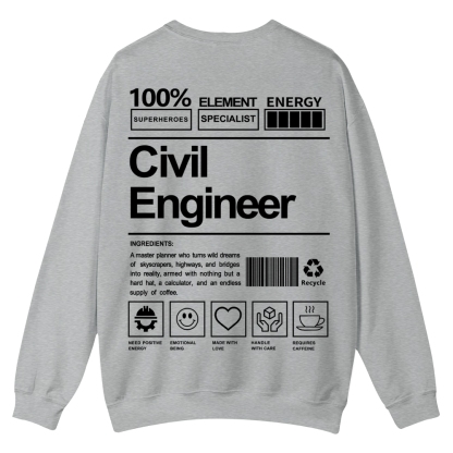 Civil Engineer Pattern Crew Neck Sweatshirt-moweekender