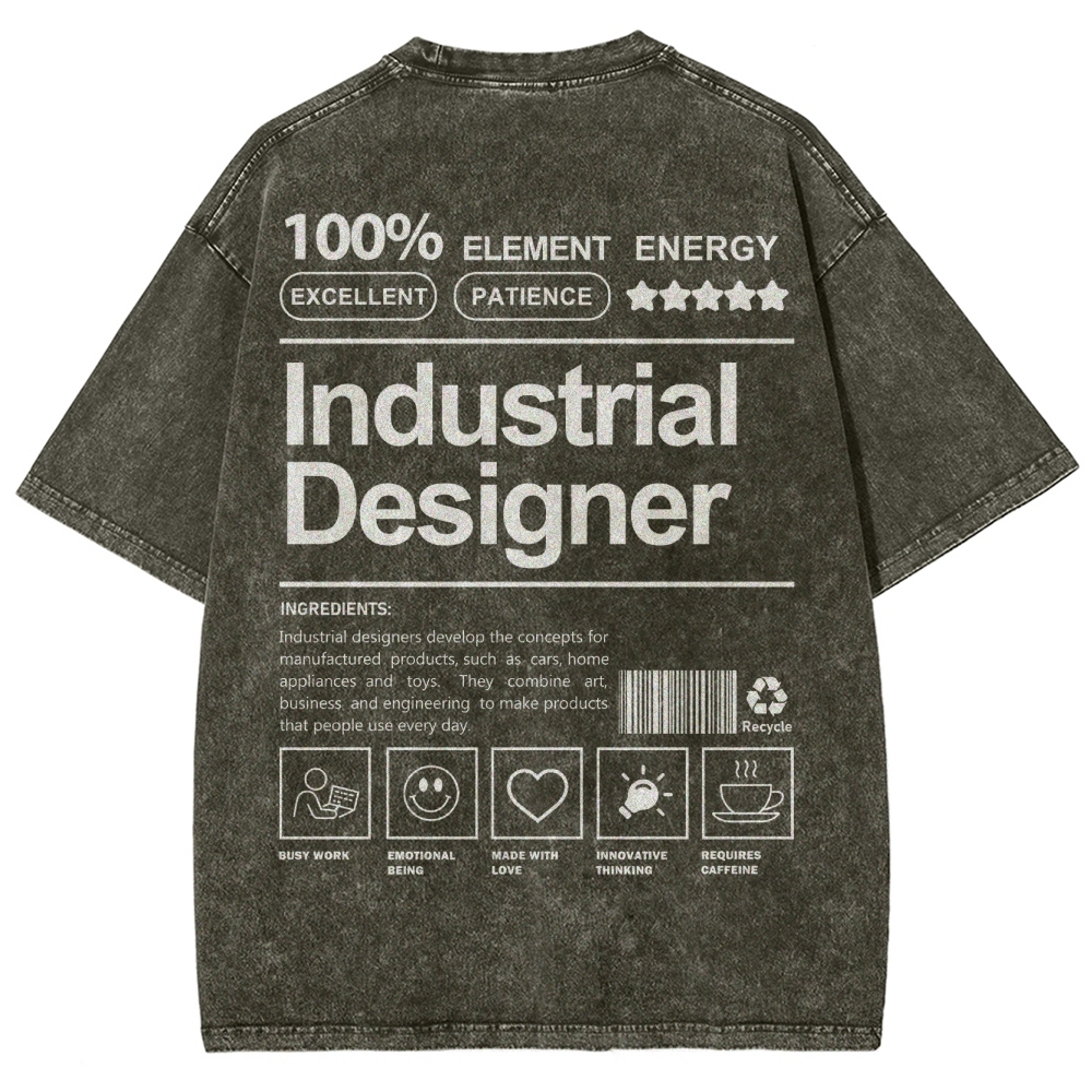 Industrial Designer Unisex Fit Washed T-Shirt-moweekender