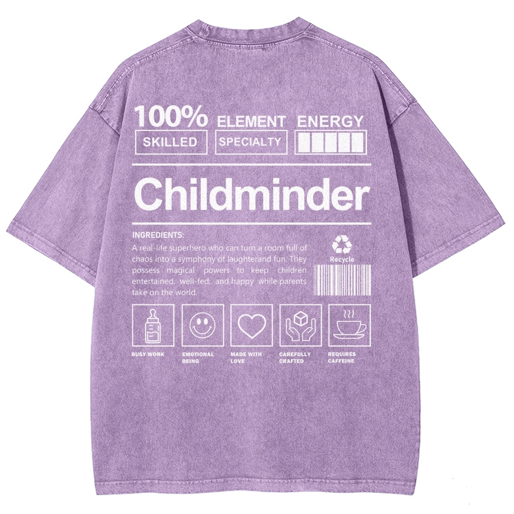 Childminder Unisex Fit Washed T-Shirt-moweekender