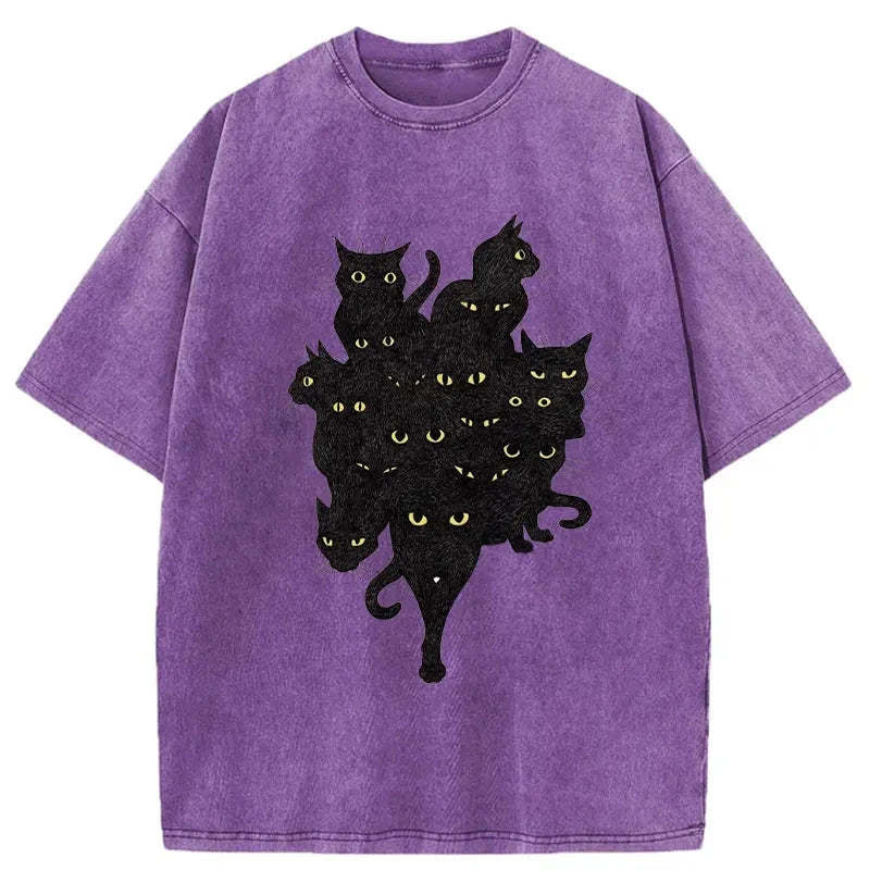 Mixed cat Washed Vintage T-Shirt-moweekender