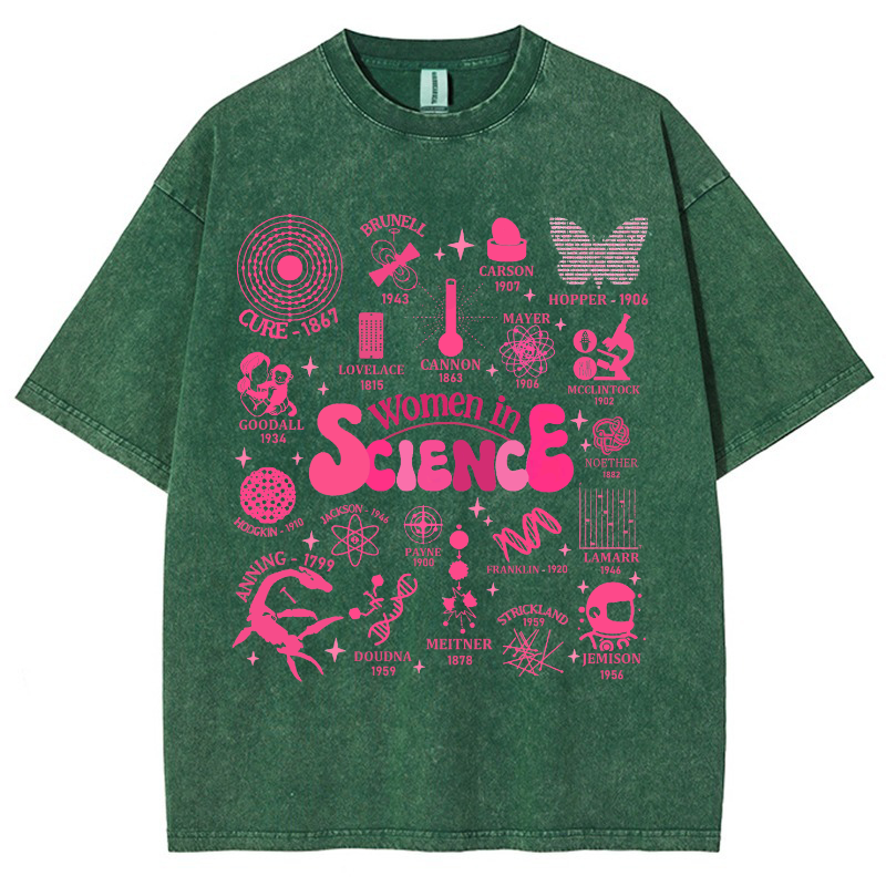 In Science Teacher Vintage Snowflake Washed T-Shir-moweekender