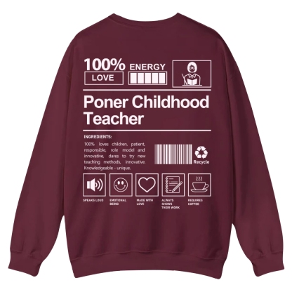 Poner Childhood Teacher Casual Crewneck Sweatshirt