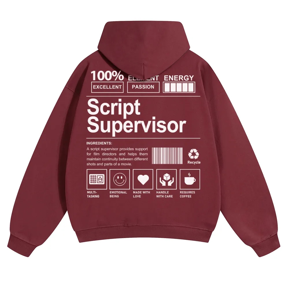 Script Supervisor Unisex Casual Anime Print Hoodie-moweekender