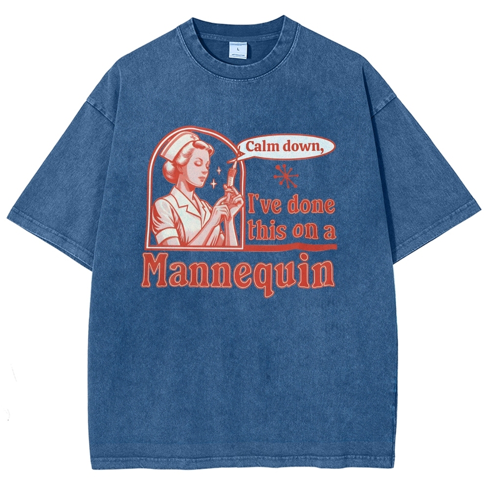 Nurse Unisex Fit Washed T-Shirt-moweekender