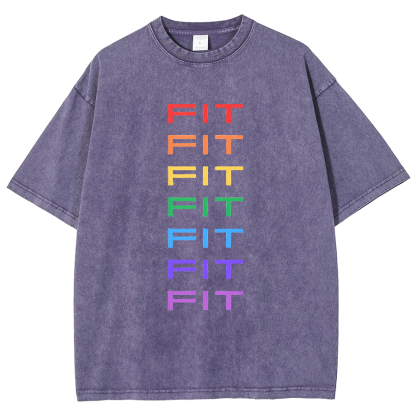 Rainbow Fit Washed Oversized T-Shirt-moweekender