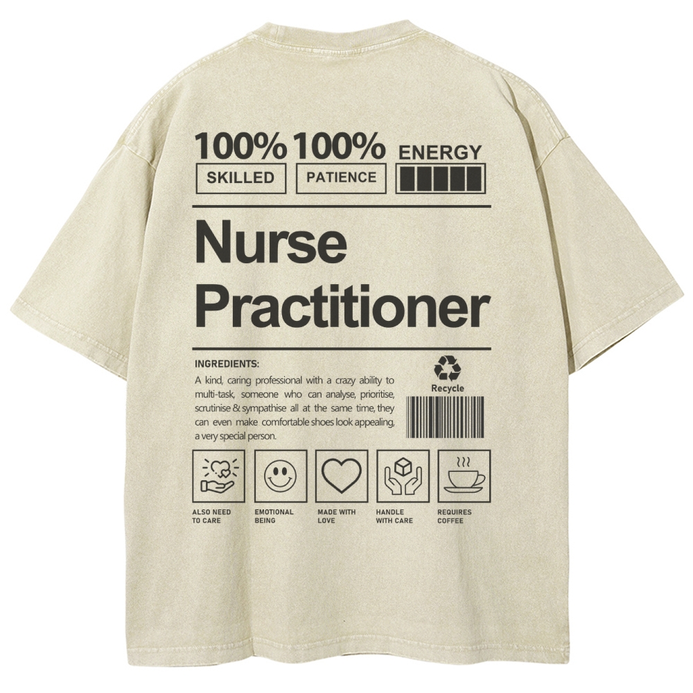 Nurse Practitioner Unisex Fit Washed T-Shirt-moweekender