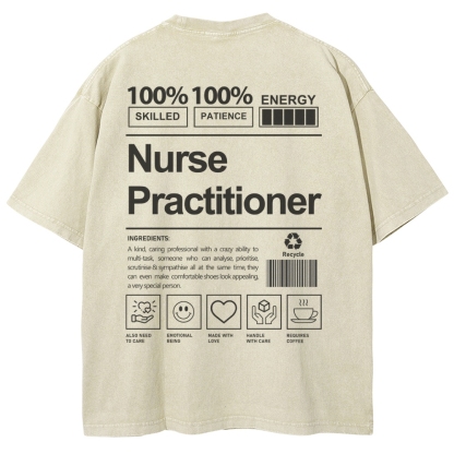 Nurse Practitioner Unisex Fit Washed T-Shirt-moweekender