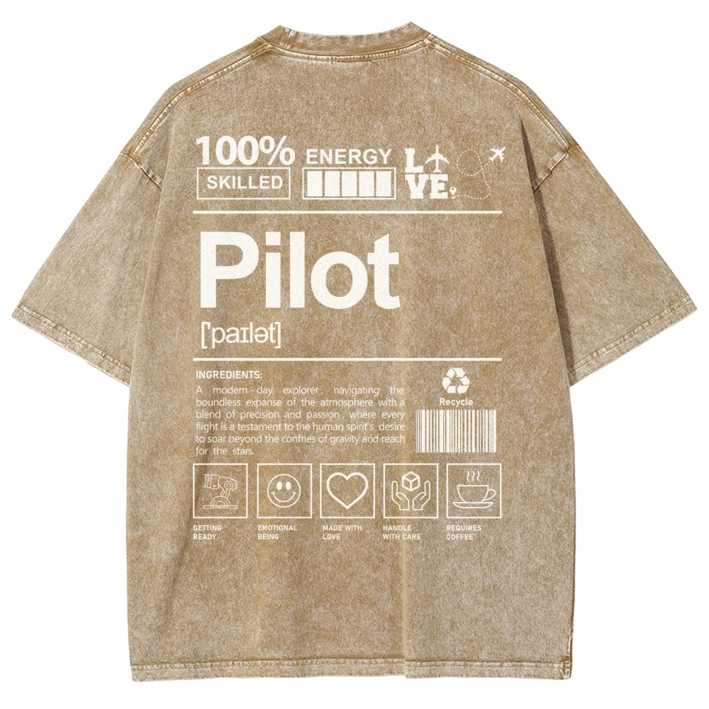 Pilot Unisex Fit Washed T-Shirt-moweekender