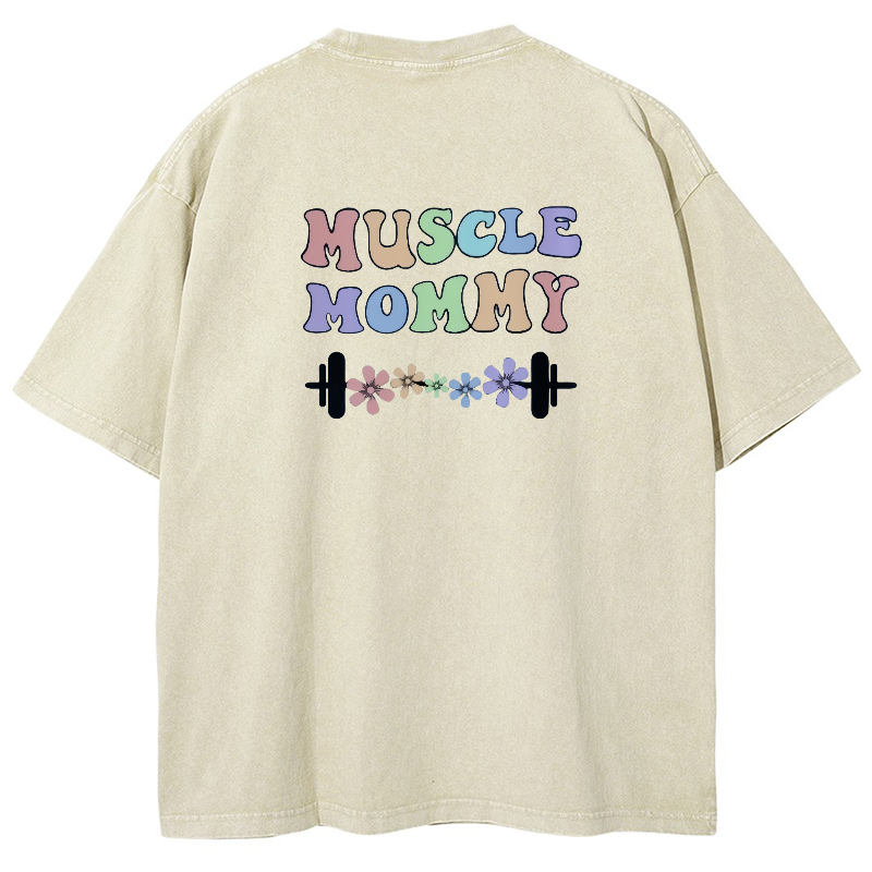 Muscle Mommy Vintage Snowflake Washed T-Shirt-moweekender