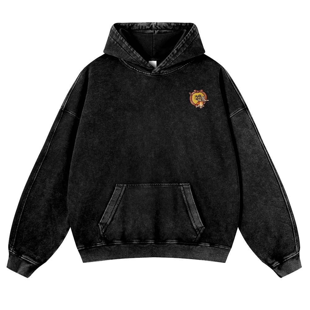 Japan Cat Story Vintage Washed Hoodie-moweekender