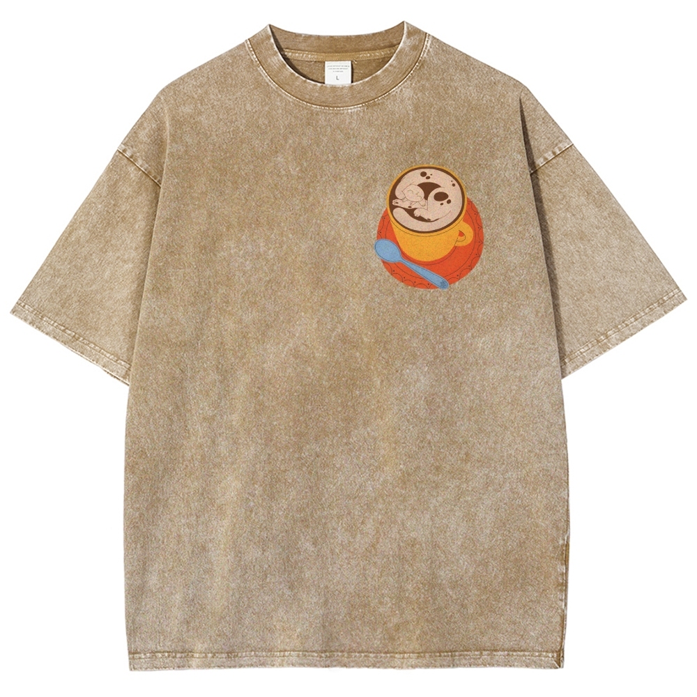 coffee lovers Unisex Fit Washed T-Shirt-moweekender