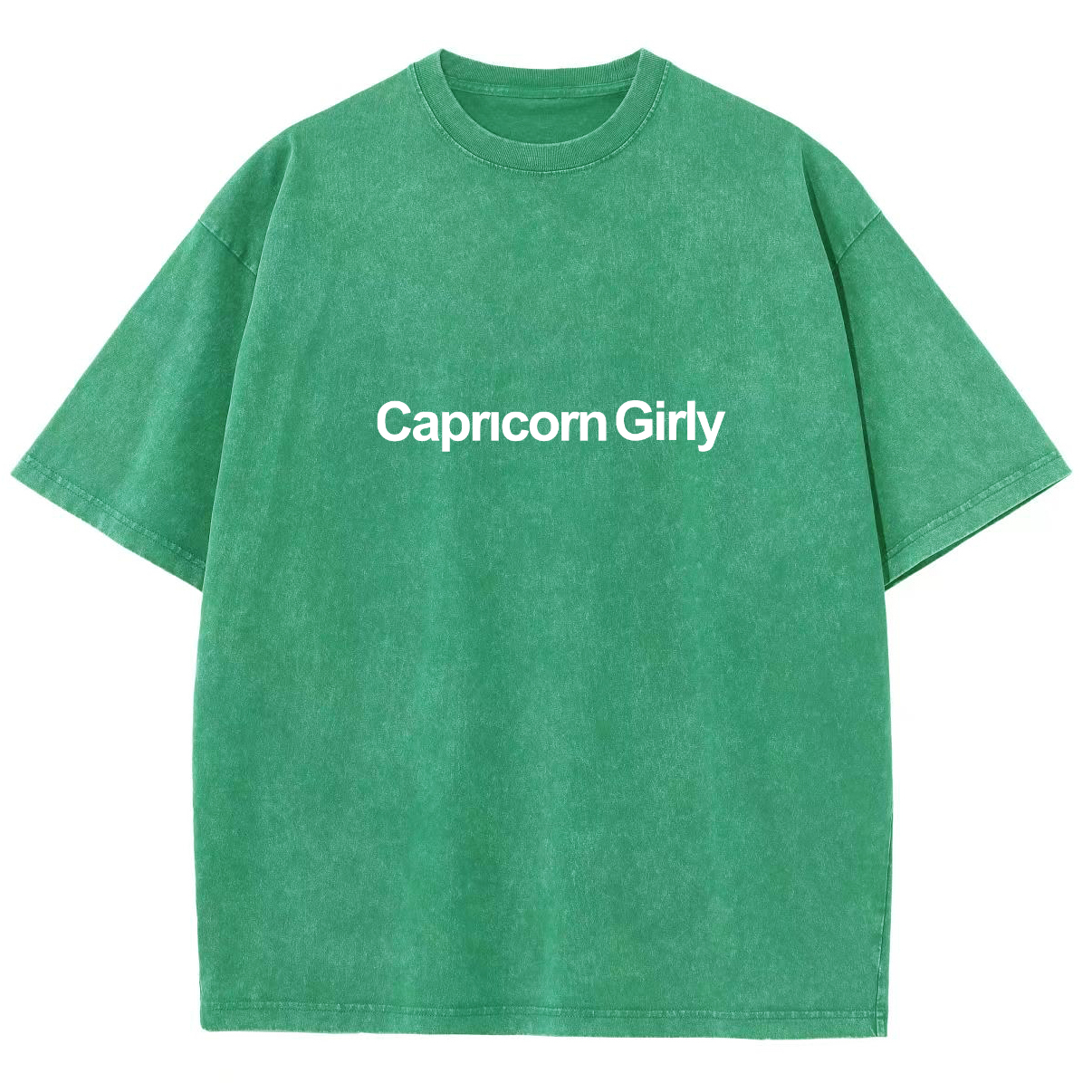 Capricorn Girly Unisex Fit Washed Oversized T-Shirt-moweekender