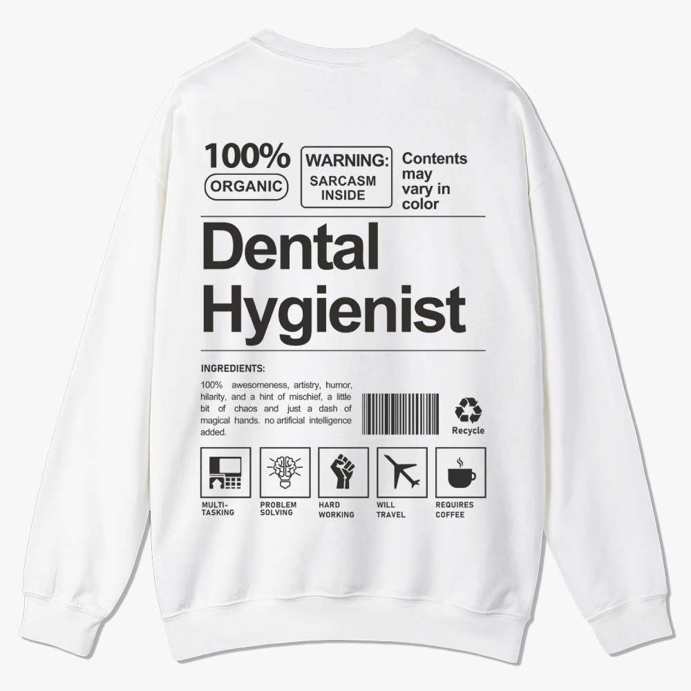 Dental Hygienist Casual Crewneck Sweatshirt-moweekender