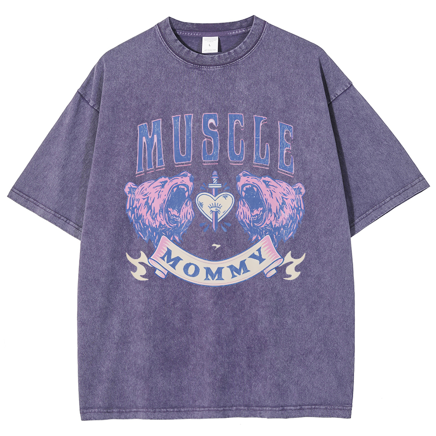 Muscle Mommy Unisex Fit Washed Oversized T-Shirt-moweekender
