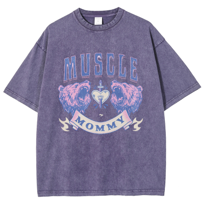 Muscle Mommy Unisex Fit Washed Oversized T-Shirt-moweekender