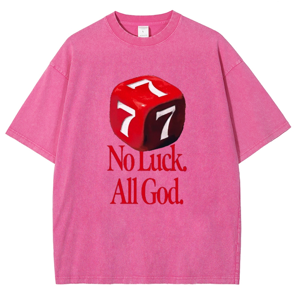 Not Luck All God Vintage Snowflake Washed T-Shirt-moweekender