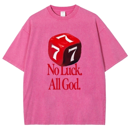 Not Luck All God Vintage Snowflake Washed T-Shirt-moweekender